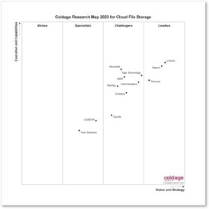 Coldago Research Map 2023 for Cloud File Storage